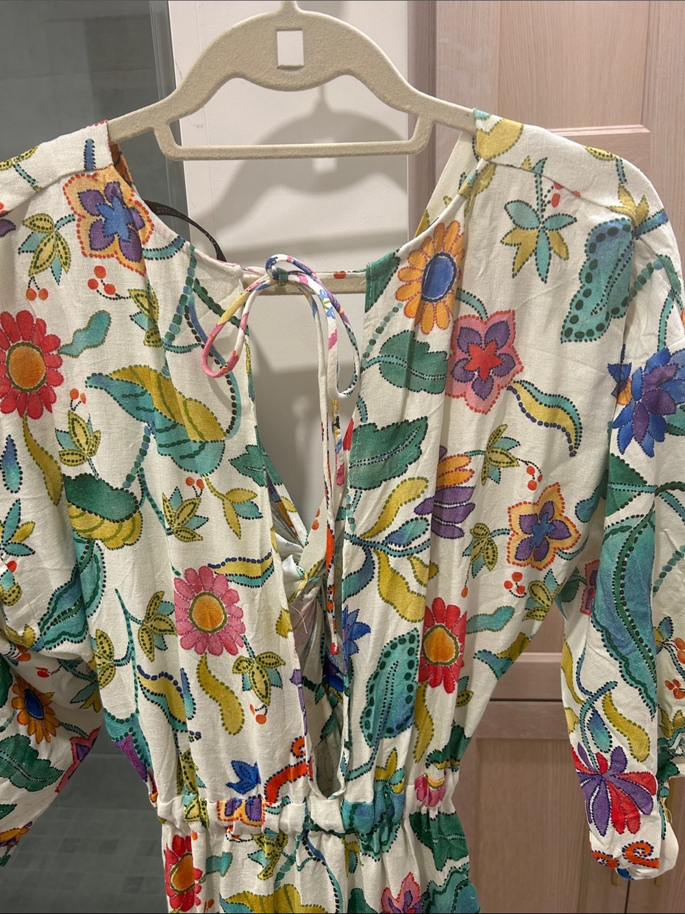 Zara Floral Printed Linen Blend Dress - Picture 3 of 5